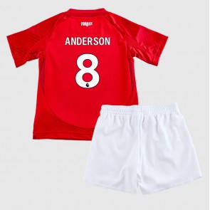 Nottingham Forest Elliot Anderson #8 Dětské Domácí dres komplet 2024-25 Krátký Rukáv (+ trenýrky)